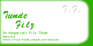 tunde filz business card